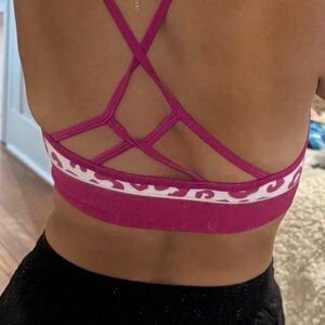 Pink Performance Sports Bra with Breathable Fabric